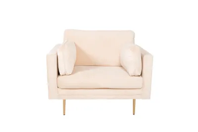 Image de Boom Fauteuil en velours, Beige clair.