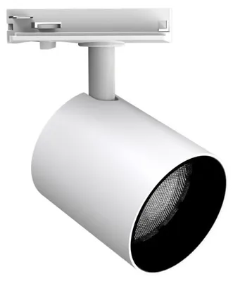 Image de Spot LED sur Rail Blanc Monophasé 24W 36° TRIAC Dimmable - Blanc Neutre 4000K - 5500K
