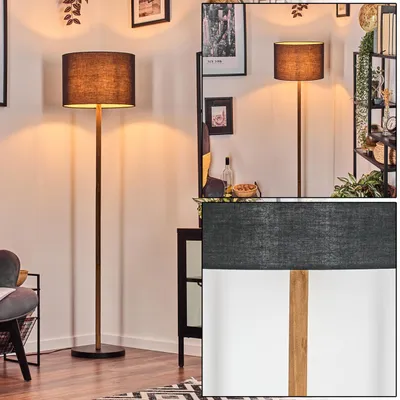 Produktbild von Schiavonea Stehlampe aus Holz/Metall und Schirm aus Stoff