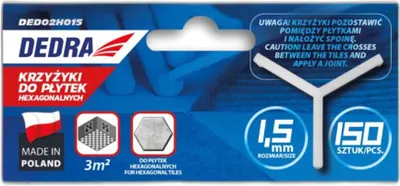 Immagine prodotto di Distanziatore per piastrelle esagonali 1,5 mm 150 pezzi