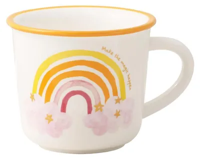 Productafbeelding van Keramische mok, regenboogmotief, 380 ml, met handvat, geschikt voor koffie, thee, melk, water, cadeau-idee