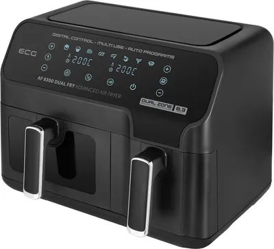 Zdjęcie produktu dla ECG AF 8300, Frytkownica na gorące powietrze, 8,3 l, 80 °C, 200 °C, Podwójny, Czarny