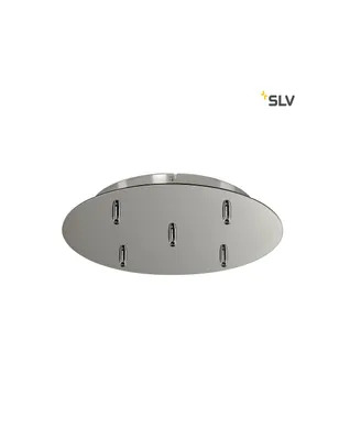 Produktbild von SLV 132625 Deckenrosette 5 Ausgänge rund chrom inkl. Zugentlastungen