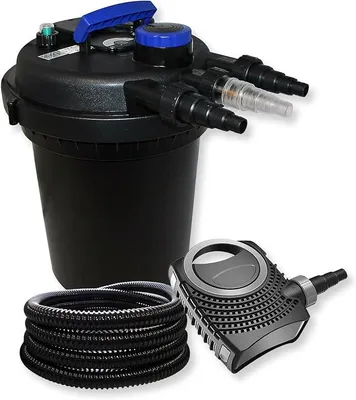 Produktbild von Komplettset: CPF-250 Teichdruckfilter bis 10000 L Teich mit 11W Teichklärer, NEO8000 SuperEco Teichpumpe 8000l/h 70W, 25m Teichschlauch 25 mm (1")