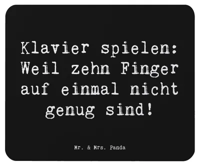 Produktbild von Mr. & Mrs. Panda Mauspad Spruch Klavier Magie - Schwarz - Geschenk, pc, Elfenbeintasten, Musik, Mousepad, Koordination, Instrument, mousematte, mausteppich, Konzert