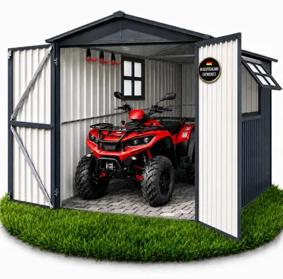 Produktbild von Robuste Quad-Garage aus Metall | wetterfester ATV-Unterstellplatz | abschließbar, KI-generiertes Bild
