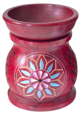 Produktbild von Aromalampe "Blume" Speckstein rot 6x9cm