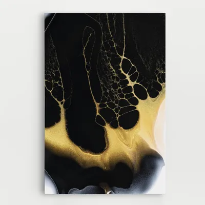Produktbild von ARTHUB® Leinwandbild 70x100 cm, Black Golden Marble | Wohnzimmerdekoration, Hängende Bilder, Wanddekoration, Heimdekoration, Abstrakte, Marmor