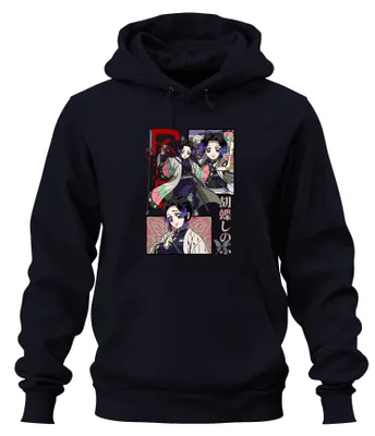 Immagine prodotto di Shinobu Kocho Kimetsu no Yaiba Anime Butterfly Katana Unisex Felpa con cappuccio, Navy, L