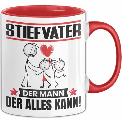 Produktbild von Stiefvater Tasse Geschenk für Stiefvater Der Mann Der Alles Kann Geschenkidee zum Geburtstag (Rot)