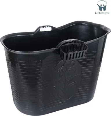 Zdjęcie produktu dla Wanna do kąpieli siedzącej z prysznicem, z tworzywa sztucznego, XL, 200 l, czarna