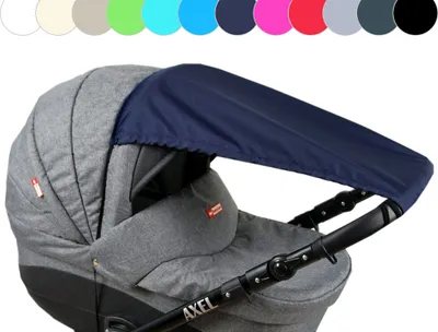 Produktbild von BABYLUX Sonnenschutz SONNENSEGEL für Kinderwagen UNI Buggy UV Schutz Marine Blau