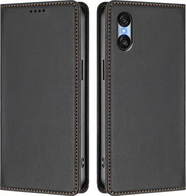 Obrázek produktu pro Kožené pouzdro pro Sony Xperia 10 VI, magnetické flipové pouzdro zPolyuretankůže se stojánkem Černá