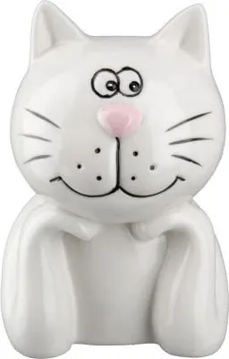 Produktbild von Gilde Spardose, Katze, "Mietze", Porzellan, weiß, VE 6, L. 9 cm, B. 8 cm, H. 12 cm