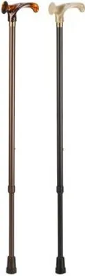 Produktbild von Leichtmetallstock mit anatomischem Griff in Bernsteinoptik, versellbar, bronze>>>>links