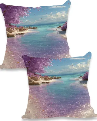 Obrázek produktu pro Sada 2 povlaků na polštáře z lnu, 60 x 60 cm, se skrytým zipem