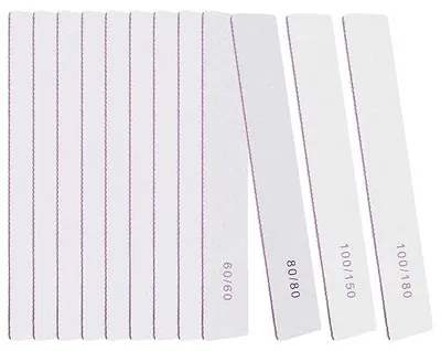 Zdjęcie produktu dla Pilniki do paznokci dwustronne 100/180 profesjonalne zestaw 12 sztuk