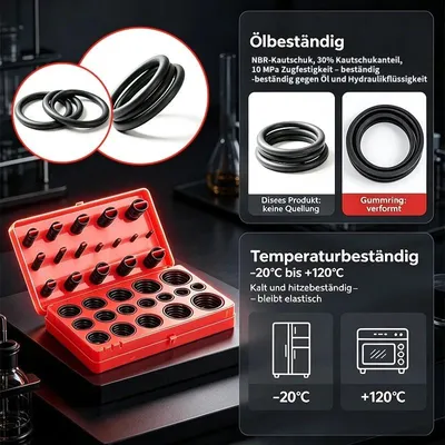 Produktbild von 419-tlg. O-Ring Dichtungsring Gummidichtring säure-benzin-hitze-und ölbeständig