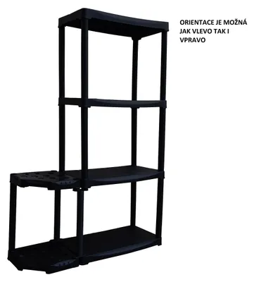 Produktbild von Regalset 600 x 300 x 1330 mm, 4 Einlegeböden und Eckhalterung