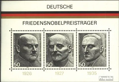 Produktbild von Briefmarken BRD (BR.Deutschland) 1975 Mi Block11 (kompl.Ausg.) FDC Deutsche Friedensnobelpreisträger / Bl.11