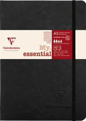 Produktbild von Clairefontaine 5x Notizbuch AgeBag My.essential A5 96 Bl liniert Schwarz 793461C