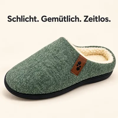 Produktbild von CRELIV Damen Hausschuhe gefüttert, warme Slip-On Pantoffeln für Zuhause, geschlossene Spitze, Grün, EU 37–39