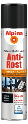 Produktbild von Alpina Sprühmetallschutz-Lack Anti Rost 400 ml schwarz glänzend