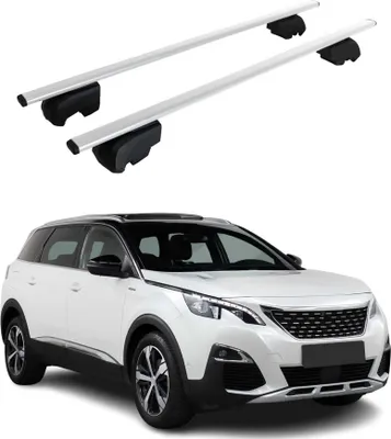 Obrázok produktu pre Priečne strešné nosiče pre Peugeot 5008 2017–2023, strieborné, s certifikátom ABE