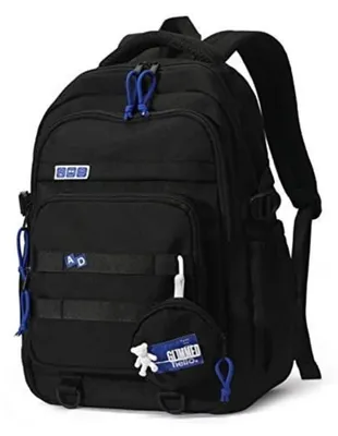 Produktbild von Schulrucksack Mädchen Teenager Wasserdicht Schwarz 8126# 31x16x46cm Laptopfach