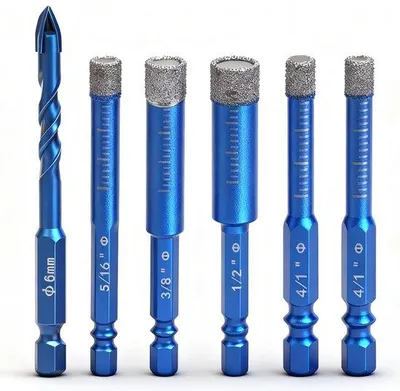 Produktbild von Famanu Diamantbohrer Set 6-teilig für Fliesen, Glas und Granit - 6-12 mm