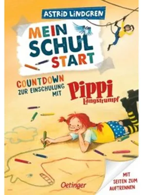 Produktbild von Mein Schulstart. Countdown zur Einschulung mit Pippi Langstrumpf: Kunterbunter Countdown-Kalender mit Seiten zum Auftrennen für Kinder ab 5 Jahren