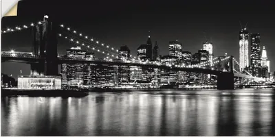 Produktbild von ARTland Wandbild, selbstklebend Nächtliche Skyline Manhattan I Größe: 40x20 cm