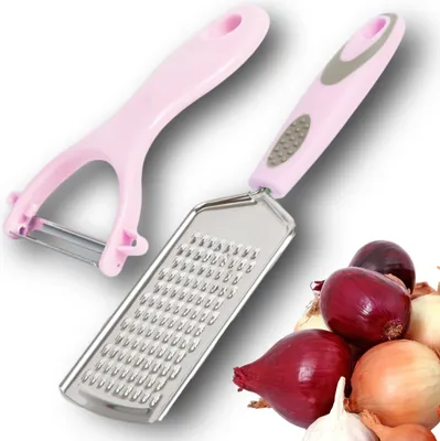 Produktbild von Reibe mit Sparschäler – 2er Set – Handreibe – Reibe – Zitronenreibe – Käsereibe – Ingwerreibe – Knoblauchreibe – Breite Reibe – Edelstahlreibe