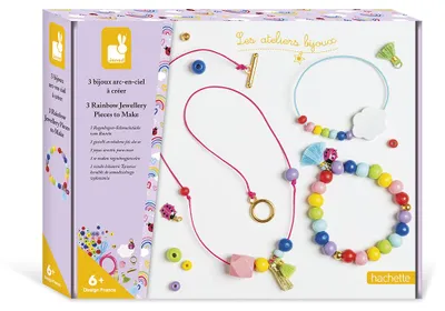 Produktbild von Janod Schmuck basteln - Regenbogen Perlen Bastelset für Kinder