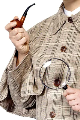 Produktbild von Sherlock Holmes Zubehör Kostüm Set mit Pfeife und Lupe