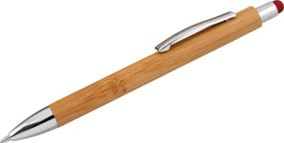 Produktbild von Touchpen Holz-Kugelschreiber / Stylusfarbe: rot