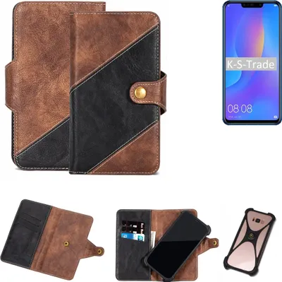Produktbild von K-S-Trade Handy Hülle Schutz Hülle Schutzhülle Bookstyle Case kompatibel mit Huawei P Smart+ Handy Cover Hülle Schutztasche 1x