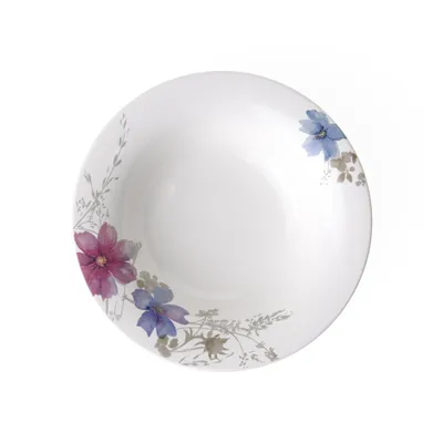 Produktbild von Villeroy & Boch Mariefleur Gris Basic, Suppenteller, Rund, Porzellan, Mehrfarbig, 0,4 l, 23 cm