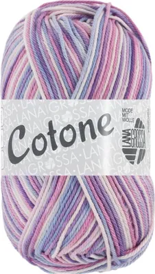 Produktbild von Lana Grossa Cotone Baby/Print/Mouliné/Denim (Baumwoll-Basicgarn), Farbe:354 - Weiß/Rosa/Lila/Violett/Veilchenblau