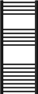 Produktbild von LuxeBath Badheizkörper Sahara, 500x1200 mm, Schwarz, gebogen mit Seitenanschluss, ohne Heizstab