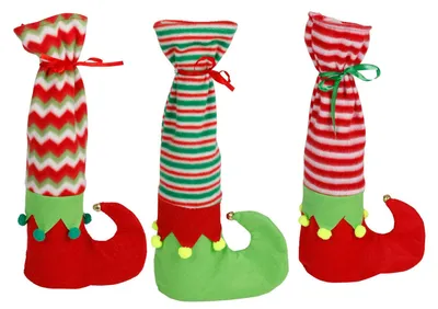 Produktbild von Flaschendekoration Socken Motiv Weihnachtsmann Flaschenkostüm Flaschentasche TOP