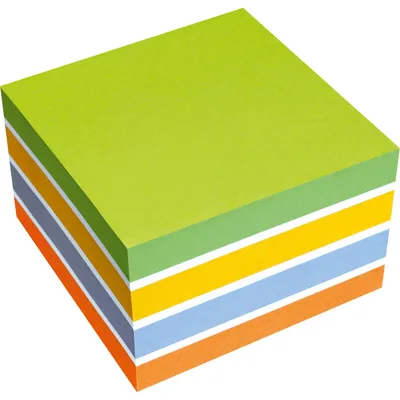 Produktbild von Soennecken Haftnotizwürfel 5853 450Blatt moosgn/ws/rapsge/vi/or