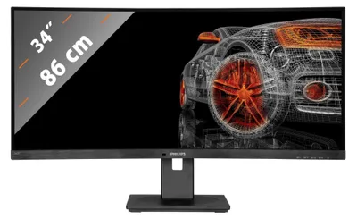 Zdjęcie produktu dla Philips B Line 346B1C/00, 86,4 cm (34"), 3440 x 1440 px, Quad HD, LCD, 4 ms, Czarny