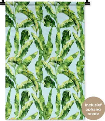 Produktbild von MuchoWow® Wandteppich Wandbehang Blätter - Vintage - Collage 60x90 cm Tapisserie Dekoration Wandtuch - Foto-Teppich - Abwaschbar