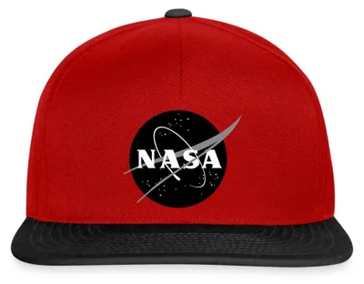 Produktbild von Spreadshirt NASA Classic Logo Schwarz Weiß Snapback Cap, One size, Rot/Schwarz