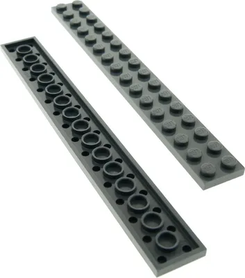 Zdjęcie produktu dla 2x Lego strip building plate brick new-dark grey 2x16 zestaw SW 10175 10937 4282