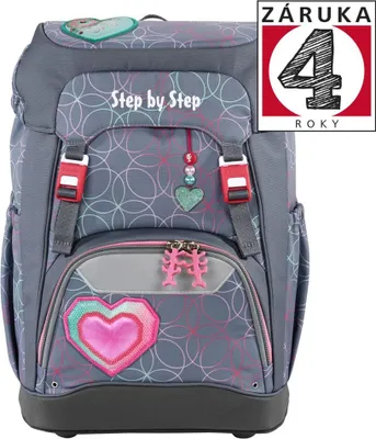 Produktbild von Schultasche Step by Step GRADE, Glitzer-Herz-Design, Farbton: Haselnussbraun, mit AGR-Zertifikat