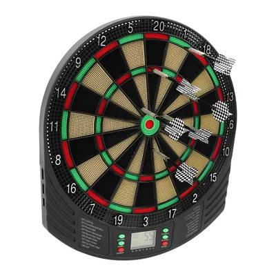 Image de Jeu de fléchettes électroniques avec 6 fléchettes&24 têtes de fléchettes Cible de fléchettes avec scoring automatique (rouge+vert)