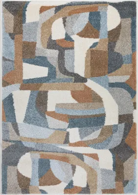 Produktbild von Großer Teppich - 200x300 cm - Rechteckig - Bunt - Kurzflor Teppich - Art Deco Teppich - LUNERA