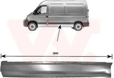 Produktbild von VAN WEZEL Seitenwand Reparaturblech für OPEL Movano Kastenwagen (X70) Movano Bus (X70) für RENAULT MASTER II Kasten (FD) MASTER II Bus (JD)
